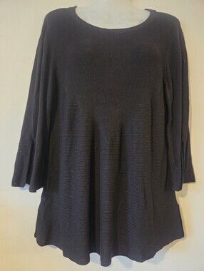 Lord & Taylor Fine Knit Flared Tunic Top Bell Sleeves
